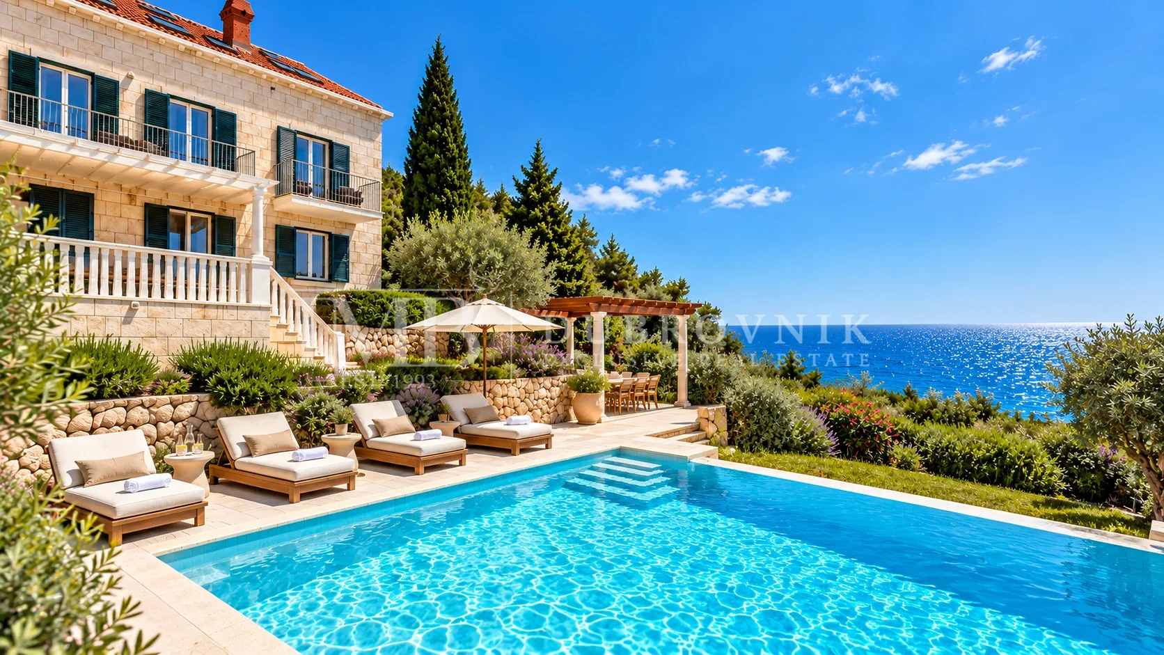 Vila s bazenom i mediteranskim vrtovima | Panoramski pogled na more i otoke | Investicija
